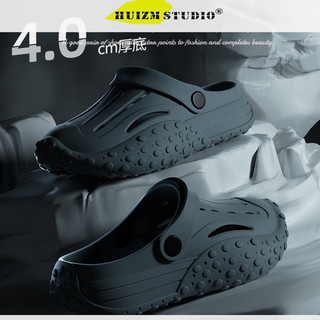 Huizumei 4.0cm eva đế dày, tắc nghẽn tăng chiều cao cho nam và nữ, mặc ngoài trời mùa hè, dép và dép hai chiều hợp thời trang thể thao dành cho cặp đôi