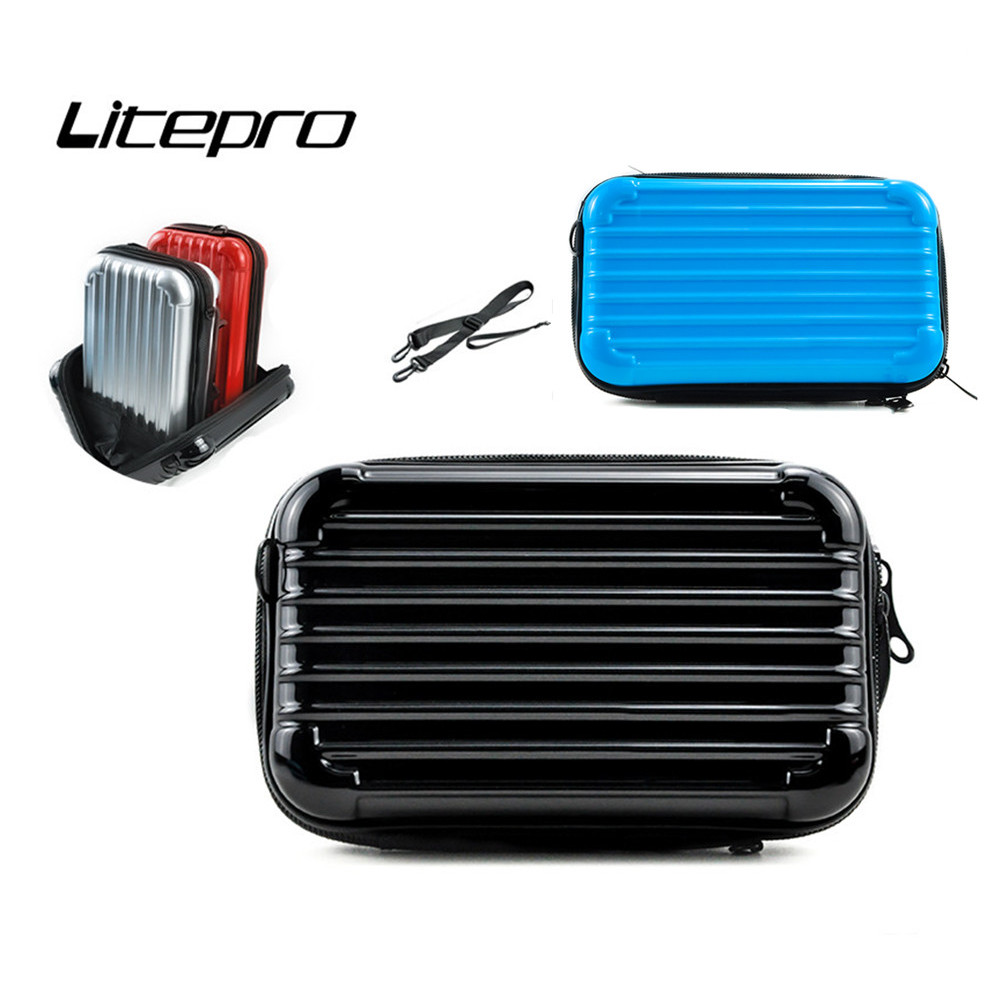 Litepro Folding Bike Super Mini Lovely Bag With Connector For Brompton Rack Hard Shell Mobile Phone Front Bag Basket