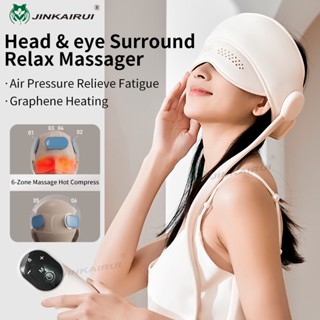 Máy mát xa đầu Máy mát xa mắt để giảm đau đầu bằng nhiệt, Massage áp lực túi khí thúc đẩy giấc ngủ Máy mát xa mắt đầu điện dành cho nữ và nam giới Thúc đẩy giấc ngủ