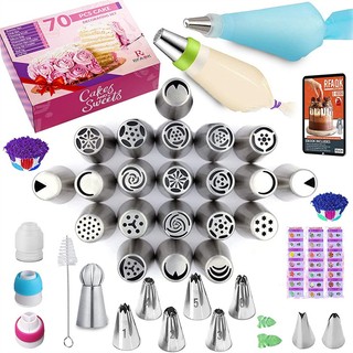 Bộ 70 vòi cán kiểu Nga tất cả trong một chiếc bánh trang trí vòi phun lá
