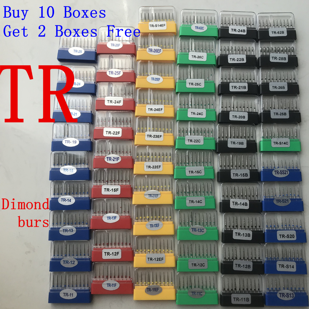 Mua 10 Hộp Nhận 2 Hộp [Hàng mới về] Set 10 mũi khoan nha khoa cầm tay đường kính 1.6mm chuyên dụng chất lượng cao TR Series TR-11 12 13 25 13F TR-21EF, v.v.