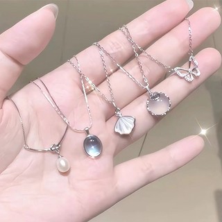 Ifyou Vỏ Đơn Giản Ngọc Trai Dây Chuyền Cho Nữ Thanh Lịch Pha Lê Choker Dây Chuyền Mặt Dây Chuyền Phụ Kiện Trang Sức