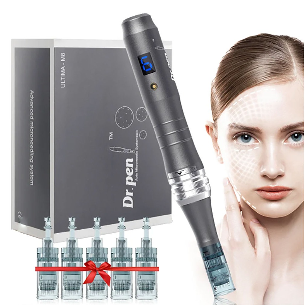 Bút Derma không dây M8 Dr Pen với 5 Hộp kim Microneedling Stretch Mark Remover Dermapen