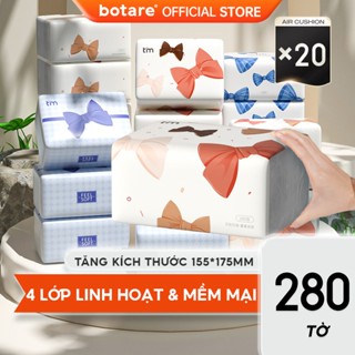 【20 Gói Botare Giấy Dày 4 Lớp 280 Tờ air-cushion deluxe Thoải Mái