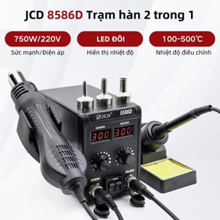 JCD 750W/220V máy khò nhiệt&mỏ hàn 2 trong 1 8586D Cho Điện Thoại Di Động BGA SMD PCB IC Trạm hàn khò