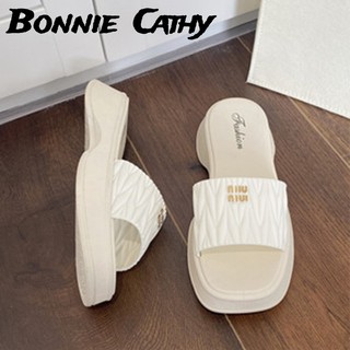 Bonnie Cathy  Dép đế dày phong cách Hàn Quốc Dép ngoài nữ Dép đi biển phong cách mới Dép đi biển Thời trang tăng chiều cao dép