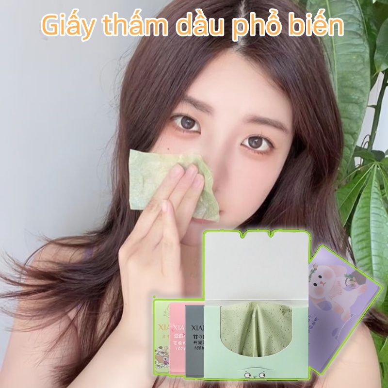 giấy thấm dầu mặt 100 viên Khăn giấy thấm dầu có thể tháo rời