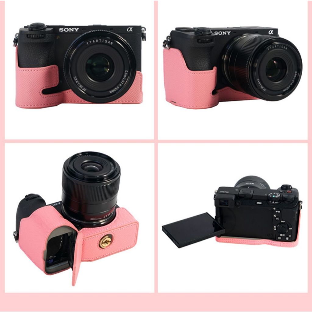 Sony A6700 Nửa Ốp Lưng Thân Dây Đeo Tay Da PU Máy Ảnh Túi Dành Cho Sony ILCE-6700 A6700