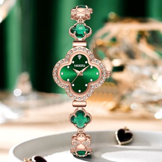 Đồng hồ nữ trang trí ngôi sao bốn lá NIBOSI Luxury bằng kim cương