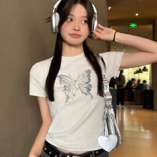 RUICHE áo baby tee áo thun nữ croptop baby tee Hàn Phong xu hướng Thể thao Cute WTX2440LXJ 15Z240412