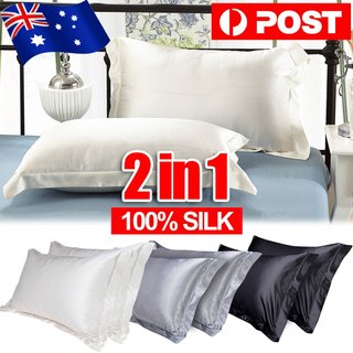Bộ 2 áo gối chất liệu lụa Satin màu xám/ đen Vỏ gối nằm An Lụa mịn mát và thân thiện cho da vỏ gối nằm phi lụa giá rẻ