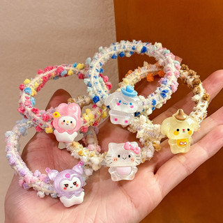 Hoạt Hình Dễ Thương Đầu Vòng Tóc Kẹo Ngọt Dây Tóc Màu Sanrio Trẻ Em Dây Cao Su Mũ Nón