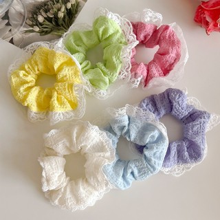 Dopamine Ren Scrunchy Dây Buộc Tóc Nữ Tươi Bóng Đầu Buộc Tóc Dây Cao Su Giá Trị Cao Cấp Mũ Đội Đầu
