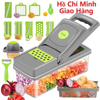 Máy cắt rau củ đa chức năng dụng , 8 Lưỡi Dao Cắt đồ bào rau củ đa năng Thái Lát cụ bào sợi Nạo Rau Quả Đa Năng Cao Cấp - Bộ 14 Dụng Cụ Bào Rau Củ Với 8 Lưỡi Dao Cắt Thái Gọt Nạo Bào Sợi Tiện Lợi, An Toàn bào rau câu sợi