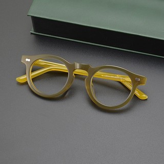 Sang Trọng Handmade Quang Kính Khung Unisex Chất Lượng Cao Acetate Kính Mắt Khung Dành Cho Nam Nữ Kính Mắt Tròn 8141