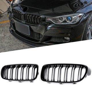 Lưới tản nhiệt màu đen bóng đôi 2 chiếc F30 Lưới tản nhiệt phía trước thận cho 2012-2018 BMW 3 Series F30 F31