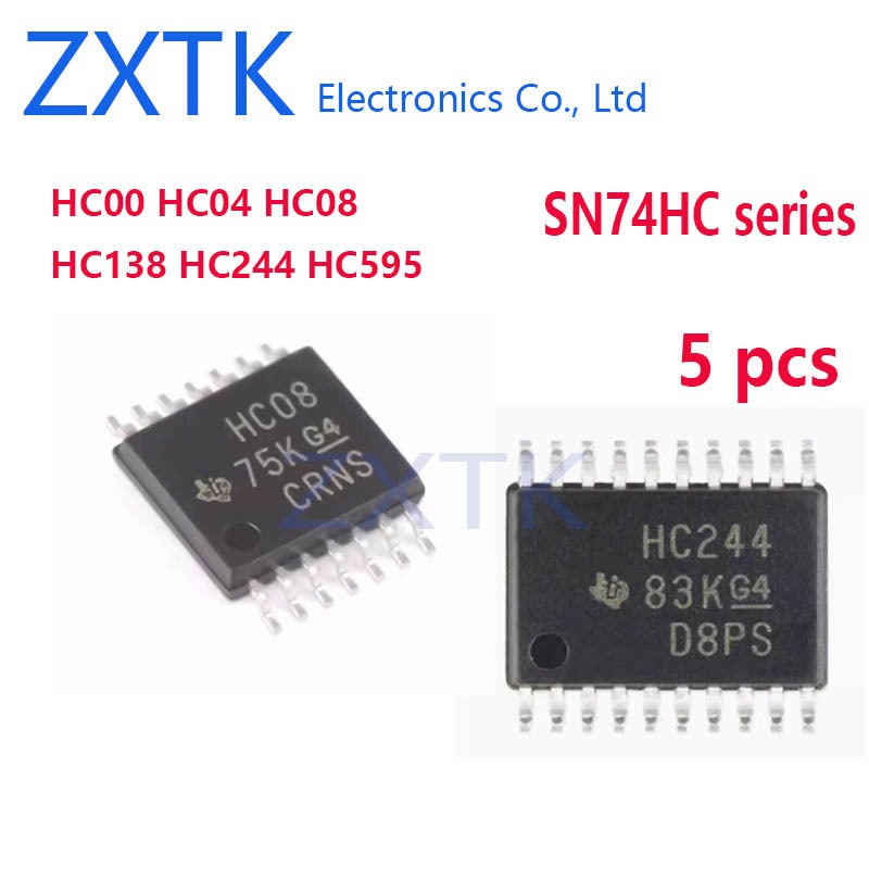 5 Cái / lốc 74 series TSSOP SN74HC00PW 74HC04PW HC08 HC138 HC165 HC238 HC244 HC245 HC373 HC541 HC573
