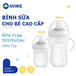 AVINIE Bình Sữa cho bé sơ sinh cao cấp 150ML 240ML Cổ Rộng PP Kháng Khuẩn Bình Sữa BYP06