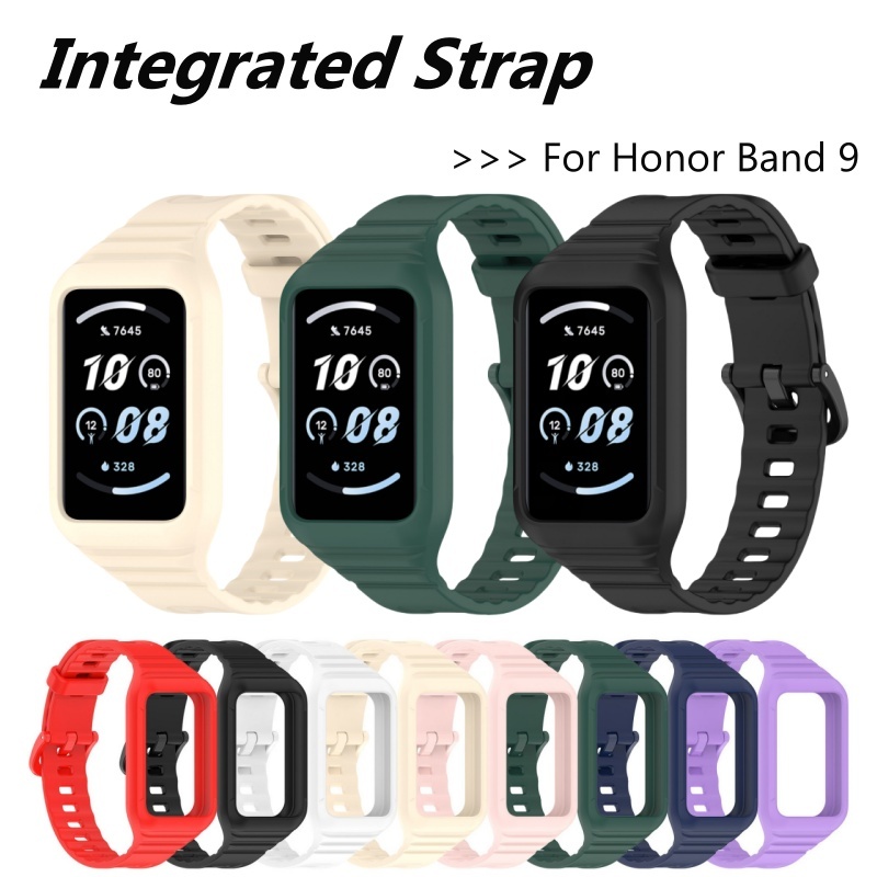 Dành Cho Honor band 9 Dây Đeo Vòng Tay Tích Hợp Dây Đeo Silicon Có Vỏ Silicon Đồng Hồ Thông Minh TPU