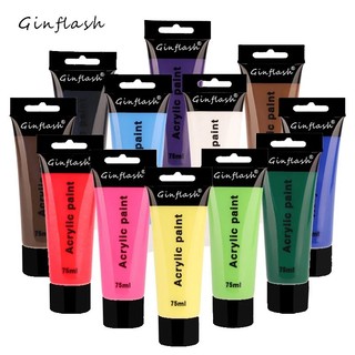 Ginflash 75ml / ống Sơn Acrylic sắc tố nghệ thuật Vẽ tranh DIY Tranh tường Graffiti sơn tay nghệ thuật cung cấp