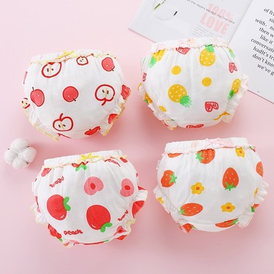 Adabaobao® ᵛⁿBán chạy dâu tây in hình trái cây đồ lót dễ thương cho trẻ sơ sinh và bé gái 100% cotton nguyên chất mùa hè quần nhẹ 0-4Y trẻ em