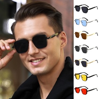 Nam vuông steampunk kính mát thời trang nam nữ kim loại kính chống nắng ngoài trời chống tia uv kính mắt cho kính mát unisex