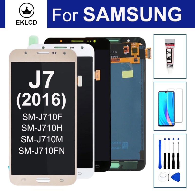J710 Màn Hình LCD Cho Samsung Galaxy J7 2016 SM-J710F J710M J710Y J710G Bộ Số Hóa Màn Hình Cảm Ứng