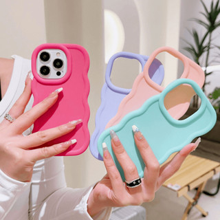 ốp lưng ins New Macaron Wave Edge Candy Solid Colour OPPO Reno 11 Pro 5G 8T 6Z 5 Z 8 7 4G A94 A60 A57 2022 A17 A17K F11 Realme 2 C65 C33 C20 C21 C11 2021 TPU Soft Phone Case Airbag Shockproof Anti-fall silicone Back Cover TG 01