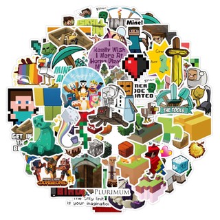 Y&P| Hình Dán Chống Nước Minecraft Trò Chơi Điện Tử Mũ Bảo Hiểm Máy Tính Xách Tay Hành Lý Dán Thiết Lập, 50 tờ