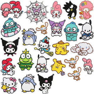 Anime chương bộ sưu tập thêu vải miếng dán trang trí hoạt hình dễ thương mèo con miếng dán miếng dán thêu nhãn