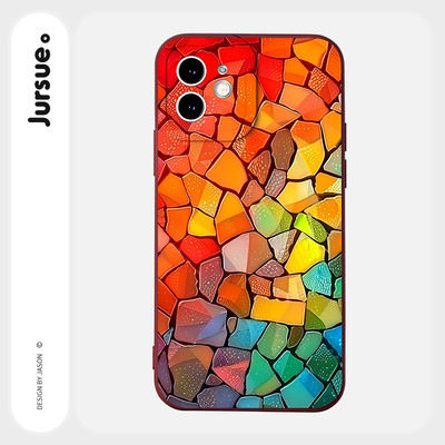 Ốp lưng JURSUE mềm chống bẩn màu đỏ dễ thương đẹp độc lạ cho iPhone 17 16 15 14 13 12 11 Pro Max SE 2020 X XR XS 8 7 ip kute Y5106Q