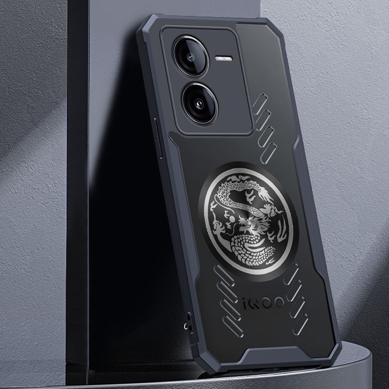 Ốp điện thoại trong suốt làm mát Dragon Totem Graphene cho VIVO IQOO Z9 Turbo Plus Z9X Z8 5G Vỏ tản nhiệt Vỏ bảo vệ TPU chống sốc