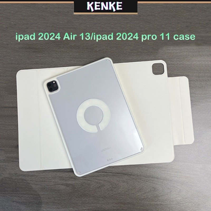 Ốp lưng KENKE ipad 3 trong 1, ốp lưng acrylic trong suốt có thể tháo rời cho ipad 2024 Air 6 13 inch