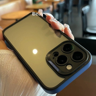 【Contrasting design/Transparent acrylic hard case/Pink】Ốp lưng compatible for iPhone 15 14 13 12 pro max case