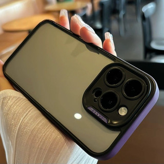 【Contrasting design/Transparent acrylic hard case/Pink】Ốp lưng compatible for iPhone 15 14 13 12 pro max case