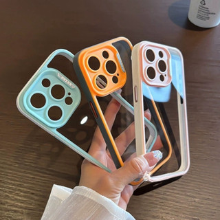 【Contrasting design/Transparent acrylic hard case/Black】Ốp lưng compatible for iPhone 15 14 13 12 pro max case