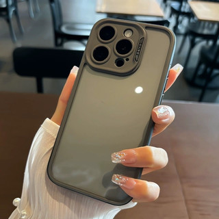 【Contrasting design/Transparent acrylic hard case/Pink】Ốp lưng compatible for iPhone 15 14 13 12 pro max case