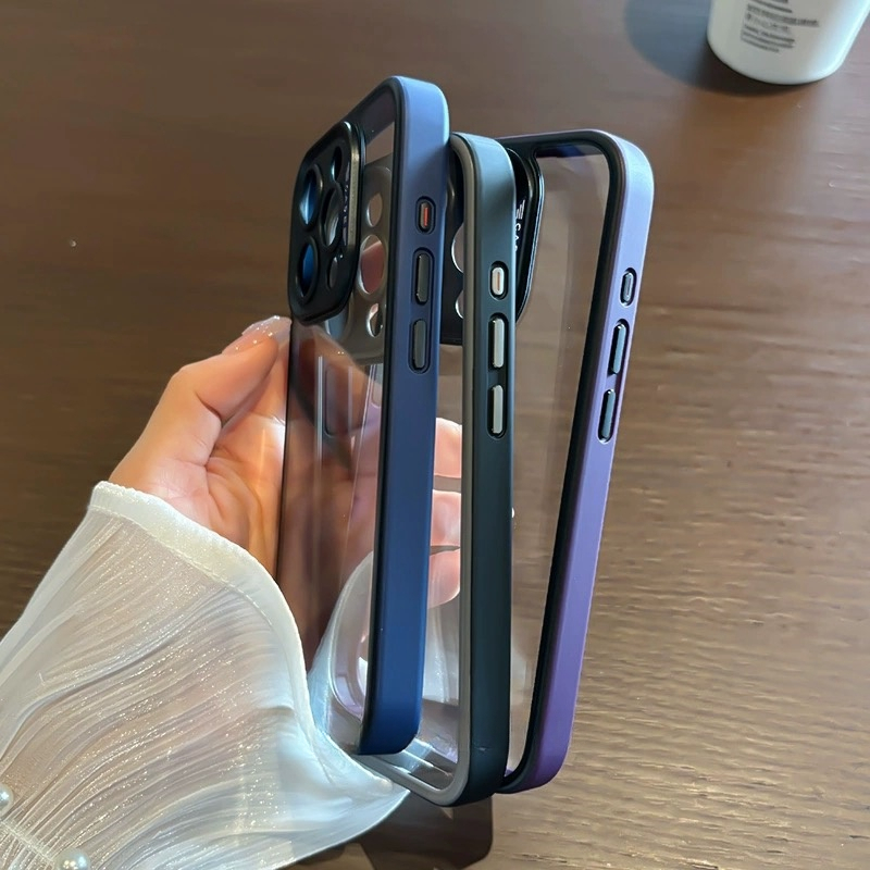 【Contrasting design/Transparent acrylic hard case/Pink】Ốp lưng compatible for iPhone 15 14 13 12 pro max case