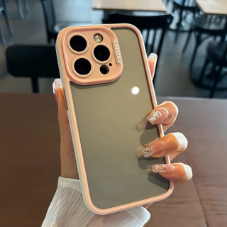 【Contrasting design/Transparent acrylic hard case/Black】Ốp lưng compatible for iPhone 15 14 13 12 pro max case