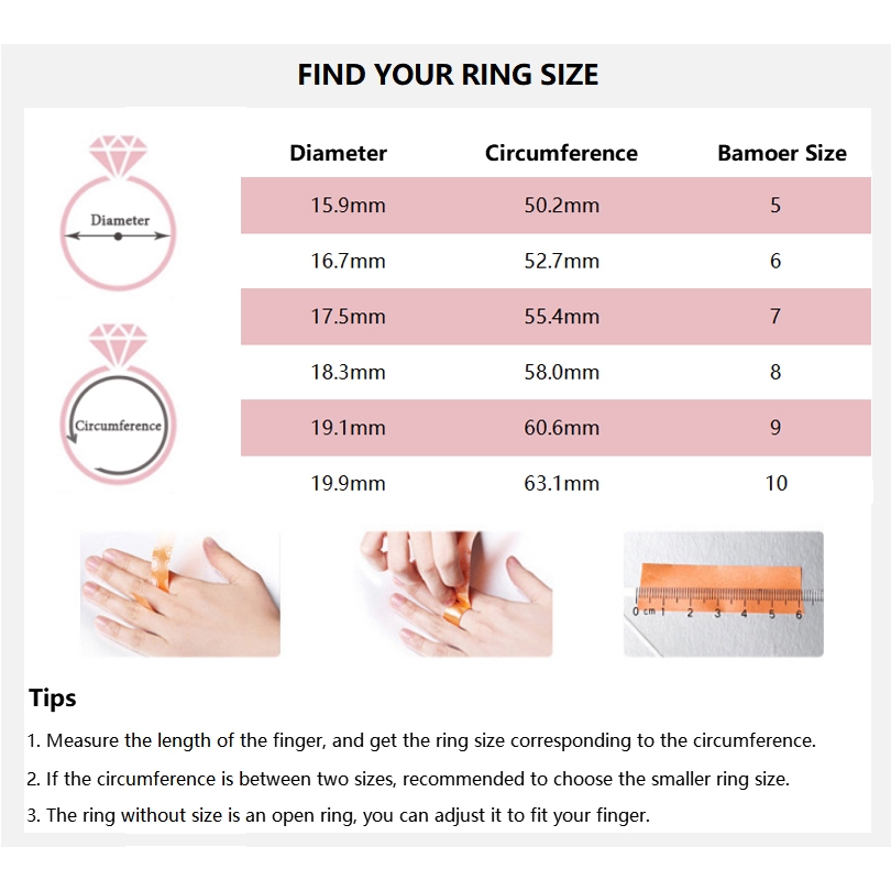 Nhẫn BAMOER Bạc 925 nhiều màu sắc thiết kế thời trang