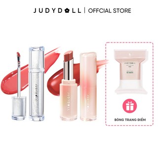  JUDYDOLL Son bóng Ice-Iron Watery Lip Gloss + Son tint Iced Tea Mirror Lip Glaze + Son thỏi Watery Glow Lipstick + TẶNG Bông Tẩy Trang
