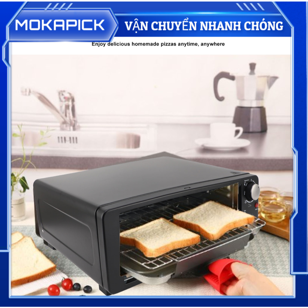 [Hàng Sẫn] Lò nướng pizza trong nhà 1200W Mặt bàn di động đa năng bằng thép không gỉ Máy làm bánh điện cho hàng gia đình Mokapick
