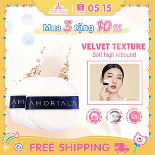 2 Miếng Bông phấn AMORTALS mút phấn phủ cho phấn phủ bột hay phấn phủ nén mềm mịn chất liệu cotton cao cấp/ có đệm khí cực kỳ mềm dùng đánh phấn nền