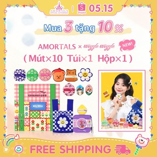 AMORTALS×wiggle wiggle Bộ sưu tập đồng thương hiệu Bộ mút trang điểm（Mút×10 Túi×1 Hộp×1）