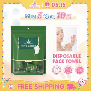 Set 20 Khăn Nén cotton Tinh Khiết 24 * 30cm Dùng Một Lần khăn giấy nén du lịch hình viên kẹo