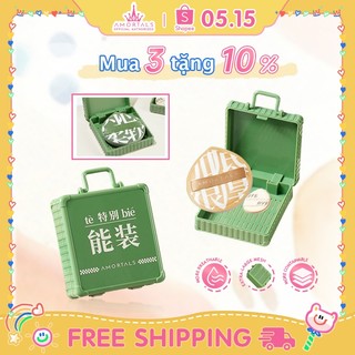 Hộp đựng bông phấn trang điểm AMORTALS Hộp đựng bông phấn vuông Kem nền Air Cushion Powder Puff Storage Case