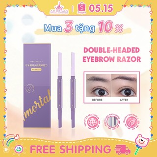 Bộ 2 Dao Cạo Lông Mày AMORTALS Hai Đầu Tiện Dụng Dao cạo lông mày tỉa lông mày cạo râu tiện lợi