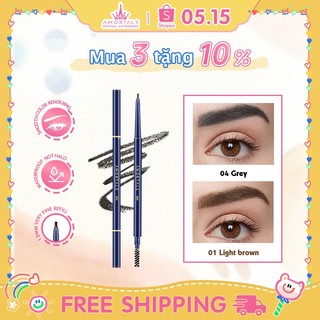 Bút chì kẻ lông mày AMORTALS 1.5mm siêu mịn trang điểm tự nhiên lâu trôi chống thấm nước có 4 màu lựa chọn 3g