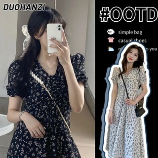Váy nữ DUOHANZI Váy hoa chữ A dài vừa phải mới
