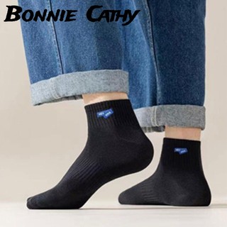 Bonnie Cathy  socks, Vớ Thể Thao Cổ Cao Màu Trắng Đơn Giản Dành Cho Nam